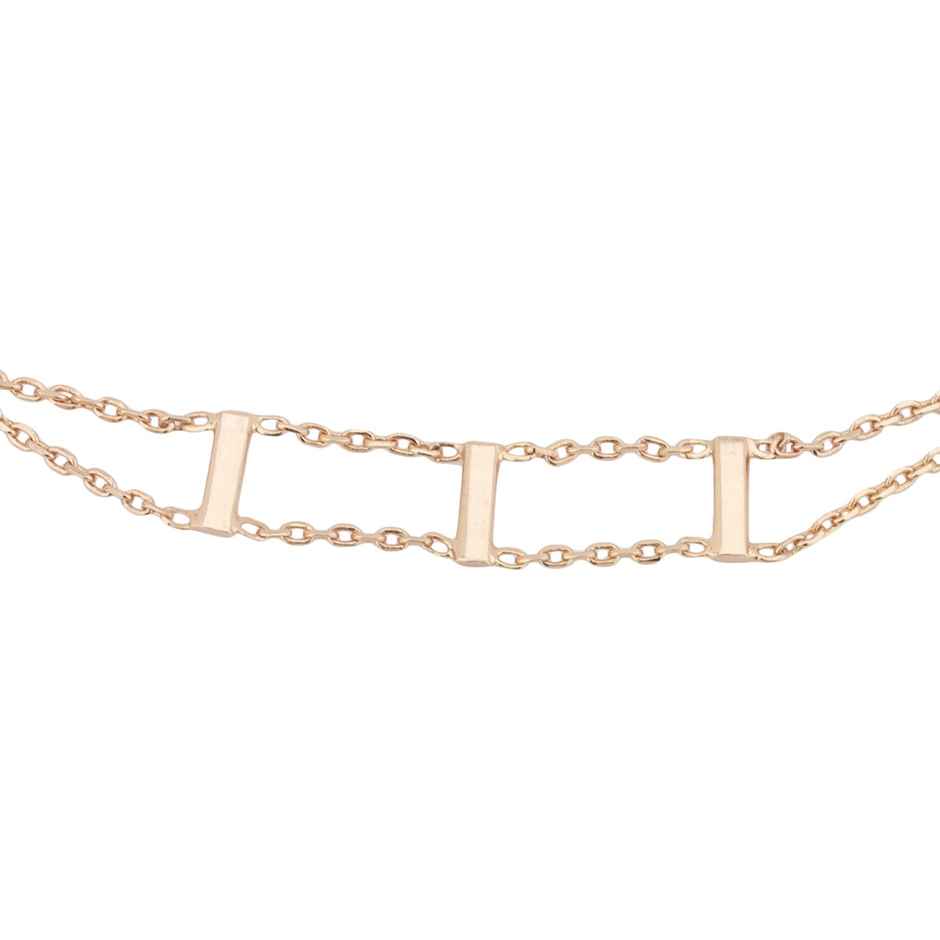 Carlton London 18kt Rose Gold Plated Double Chain Bracelet | FJB4350