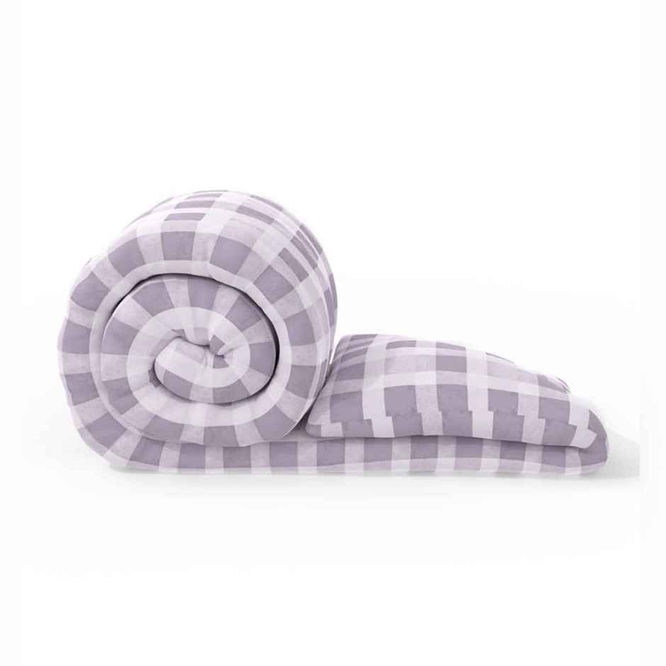 Nautica Super Soft 100% Cotton Fabric Comforter for All Weather | Double Size | Checks | Lavender
