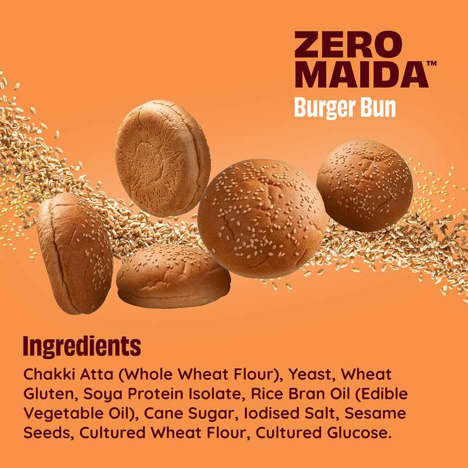 The Health Factory Burger Bun | Zero Maida | Whole Wheat Bun
