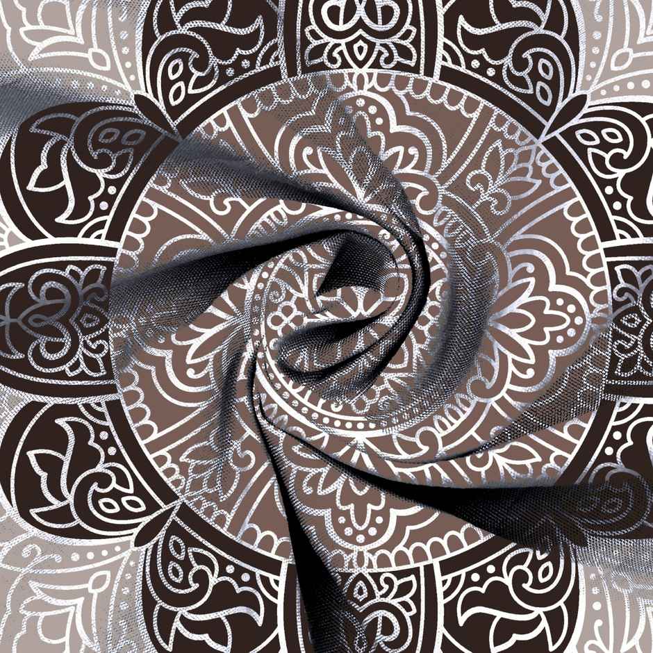 BAY6 Microfibre Jaipuri Print Double Bedsheet | Beige | With Two Pillow Covers | 87 x 94 in