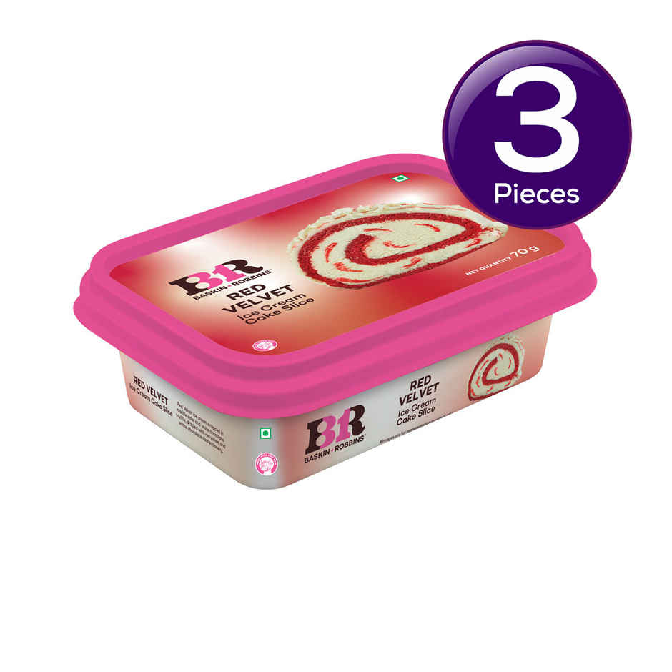 Baskin Robbins Red Velvet Ice Cream Roll Cake Slice Combo
