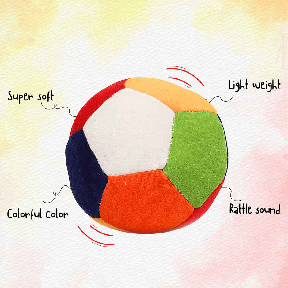 Toytales Rattle Ball 14 cm| Multicolor Baby Rattle Toy | Ball For Kids|Ball |Infant Ball|Soft Ball