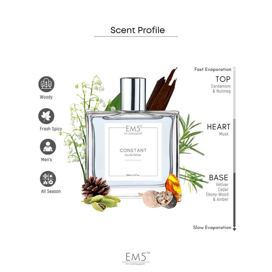 EM5 Constant Edp Perfume Spray For Men And Women | Spicy Musky Woody
