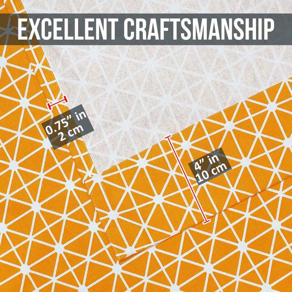 Story@Home 300 GSM 100 % Cotton Abstract 1 U Door Curtain | Orange & White