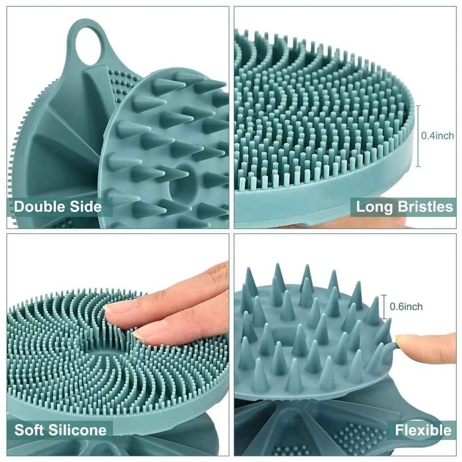 Beautiliss Scalp Massager And Body Scrubber Silicone Shampoo Brush Soft Bath Brush 2 In 1