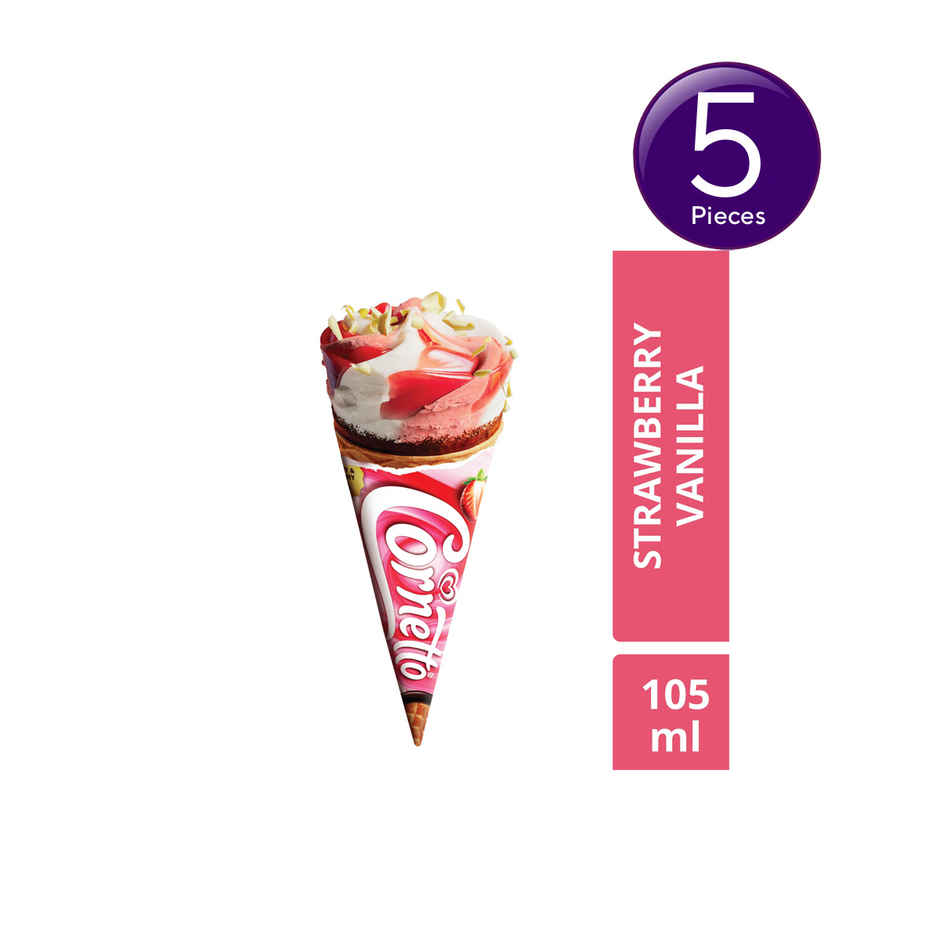 Kwality Wall's Cornetto Strawberry Vanilla Cone Combo