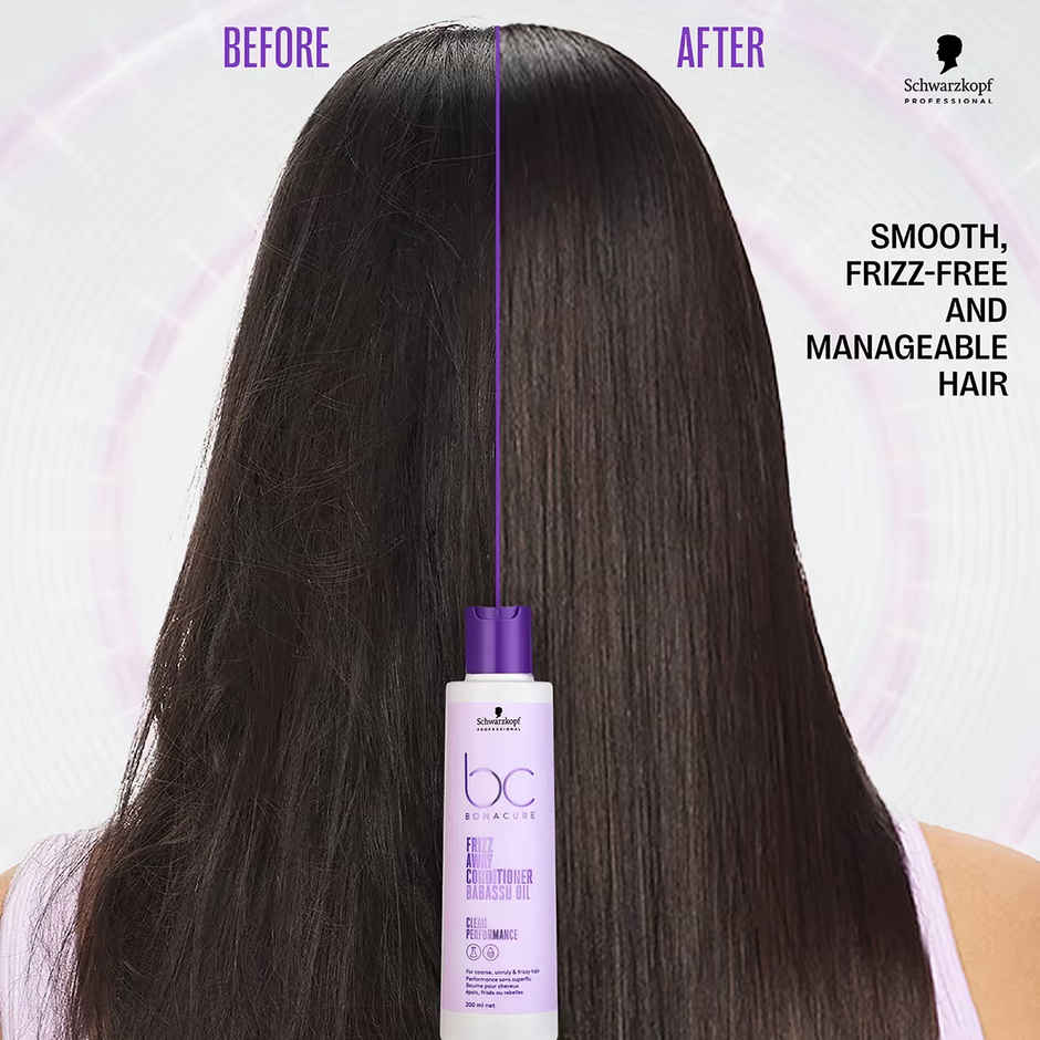 Schwarzkopf Professional Bonacure Repair Rescue Shampoo With Arginine(250ml) & Schwarzkopf Professional Bonacure Frizz Away Conditioner With Babassu Oil With Vegan Keratin(200ml) Combo