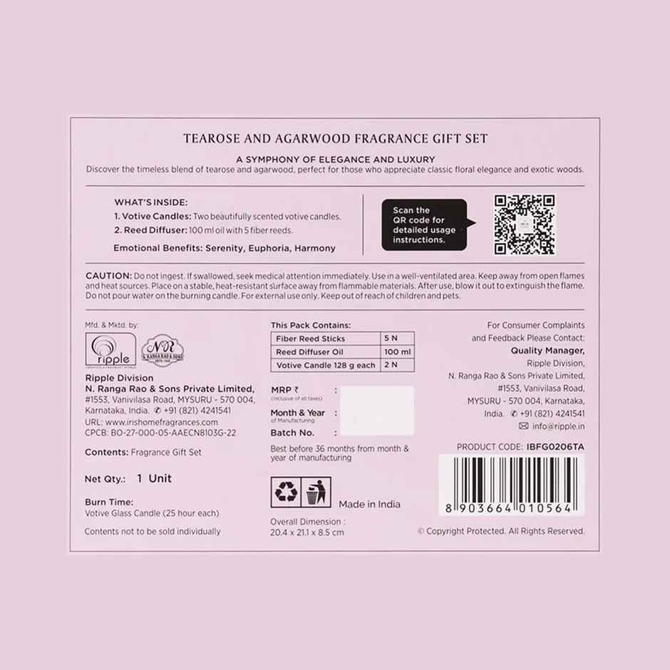 Iris Botanics Gift set Fragrance Tearose & Agarwood