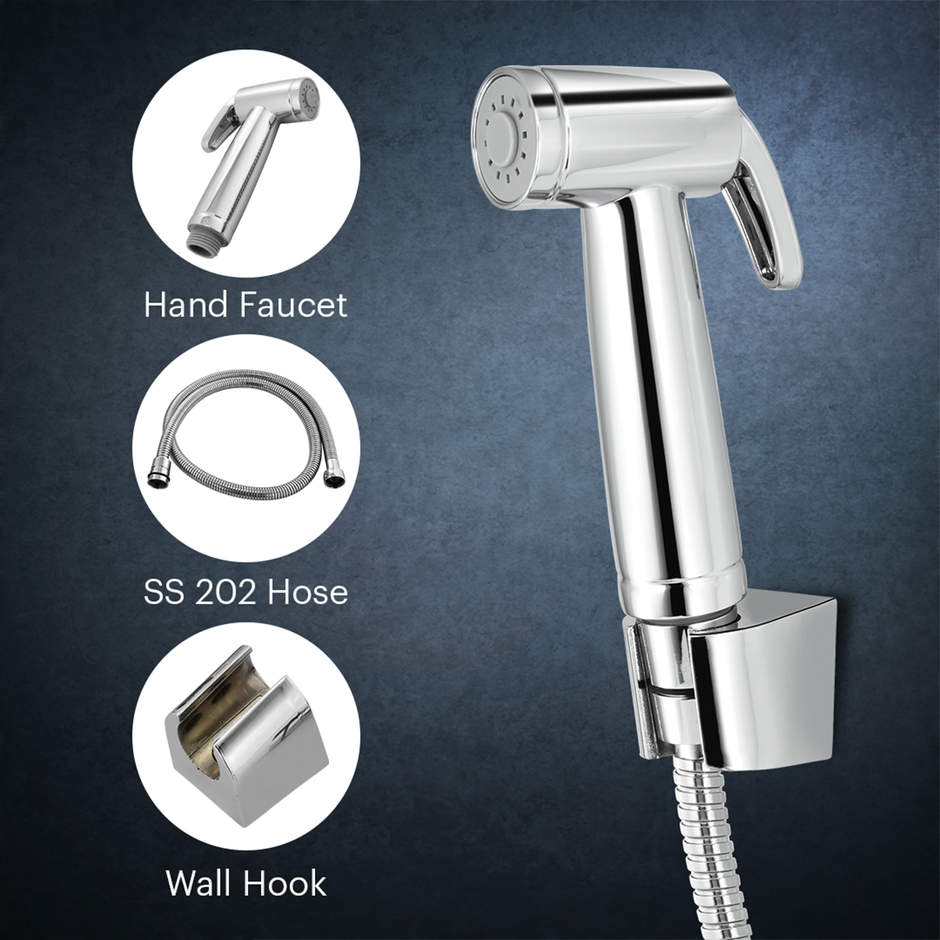 Johnson Spring Health Faucet Abs Jet Spray With 1 m Hose & Wall Hook Chrome Colour