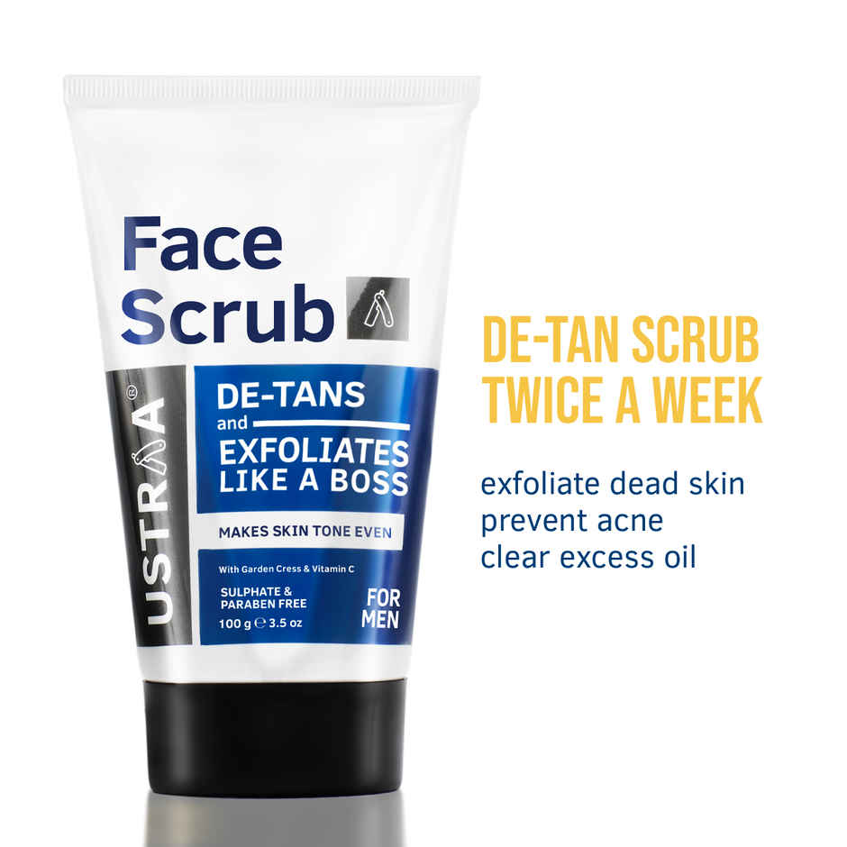 Ustraa Total De Tan Kit (Face Scrub De-tan -100g & De-Tan Face Cream -50g)