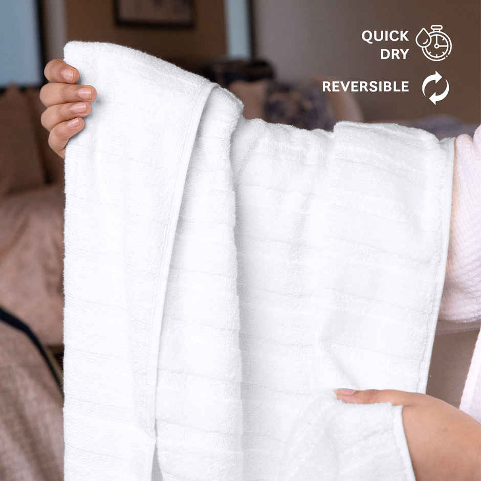 Mytrident Quick Dry Cotton Bath Towel | 28 x 56 in | White
