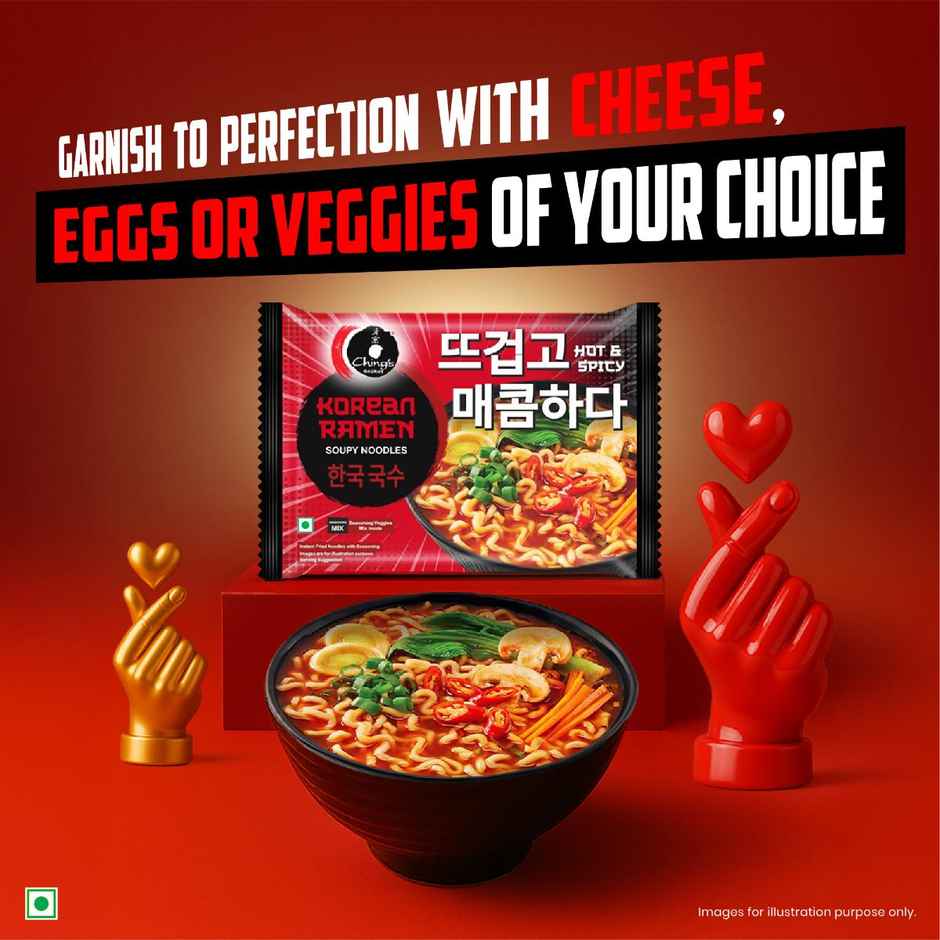 Ching's Korean Ramen Spicy Veg Flavoured Instant Noodles
