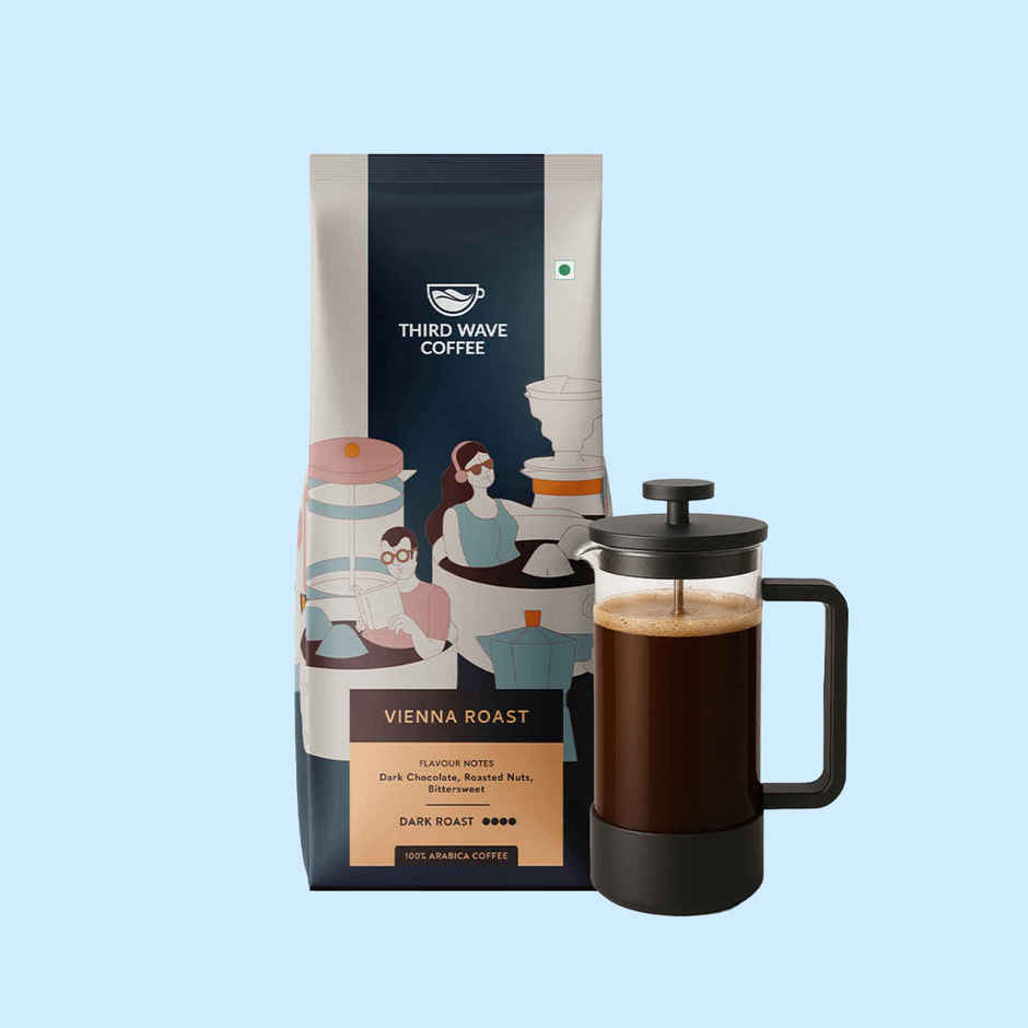Third Wave Coffee Vienna French Press Medium Dark Roasted Ground Coffee