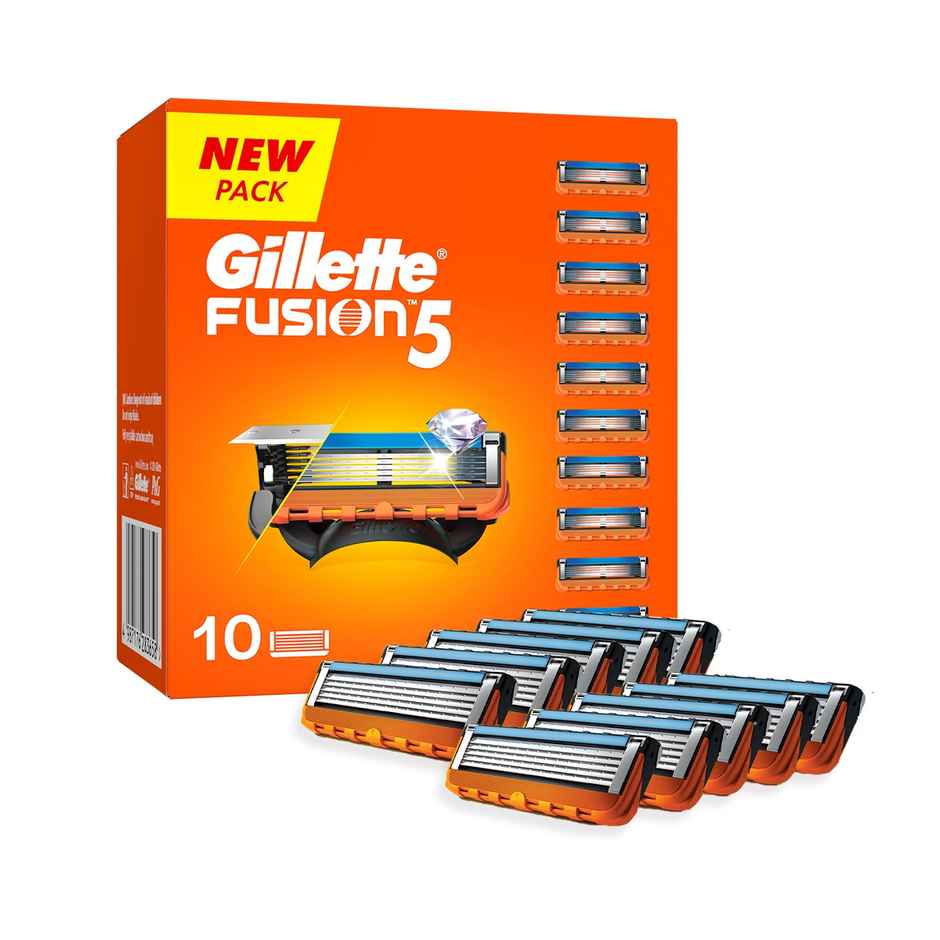 Gillette Fusion Manual Shaving Razor Blades For Men (10 Cartridges)