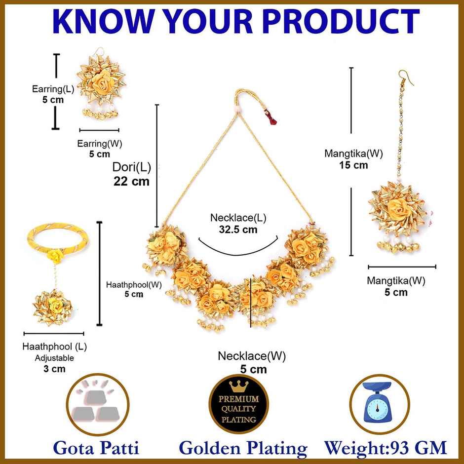 Zeneme Flower Wedding Jewellery Set For Women & Girls