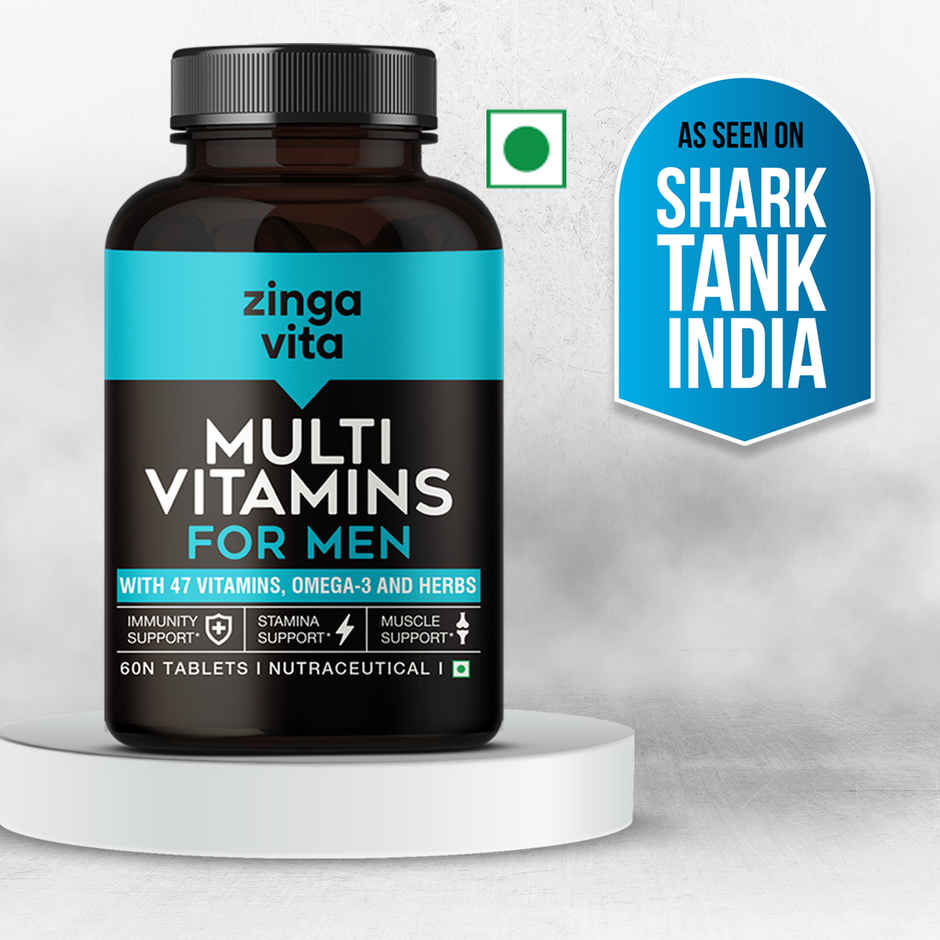 Zingavita Multi- vitamins for Men | Veg | Minerals, Omega 3 & Herbs for Daily Energy
