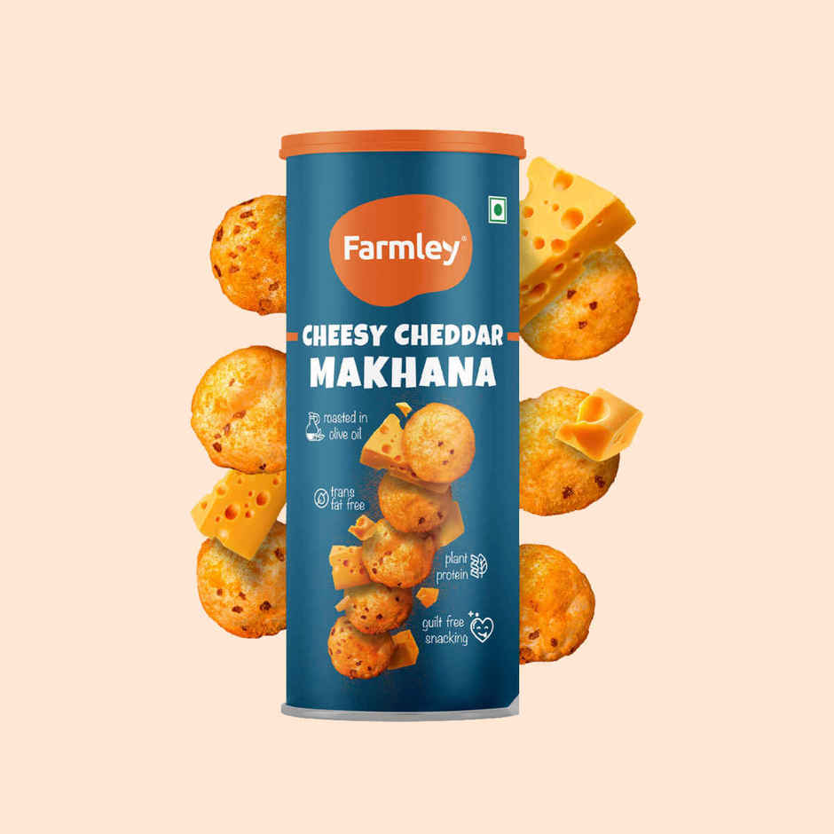 Farmley Cheesy Cheddar Makhana Roasted In Olive Oil Healthy Snacks