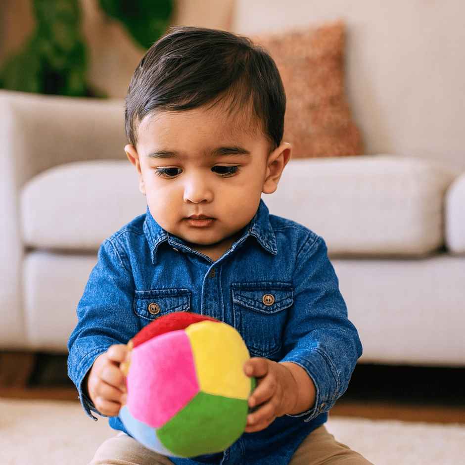 ToyTales S Rattle Ball Plush Toy | Stuffed Animal Soft Toy | Birthday Gift for Kids | Gift Baby | 14cm