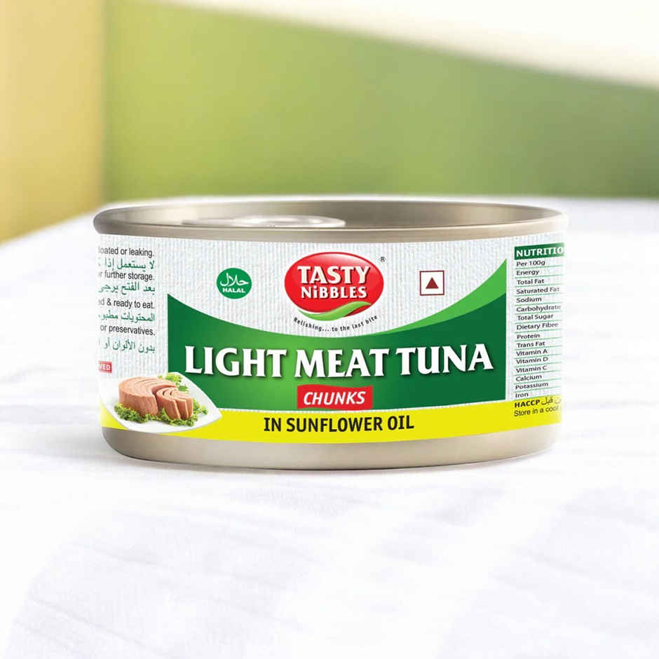 Tasty Nibbles Light Meat Tuna Chunks In Sunflower Oil Canned