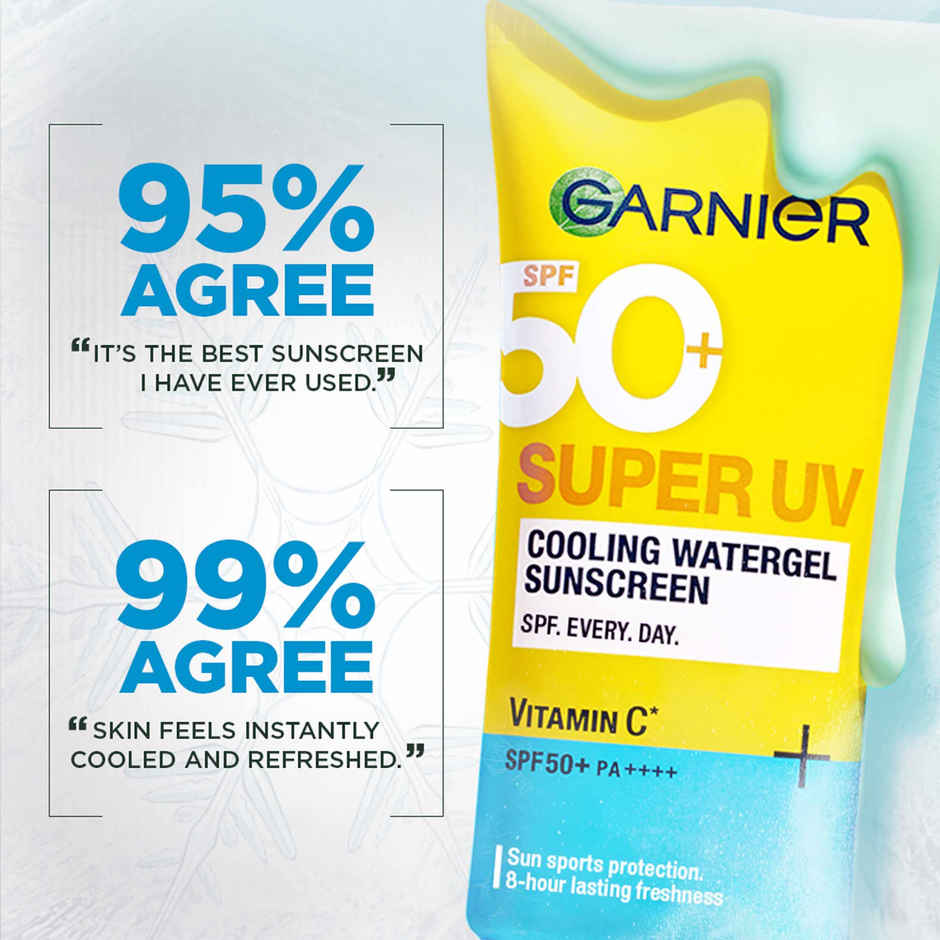 Garnier Super UV Cooling Water Gel Sunscreen Promo | 8 Hr freshness | No White Cast | SPF 50 PA++++