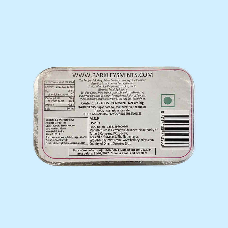Barkleys Spearmint Intense Mint Candies