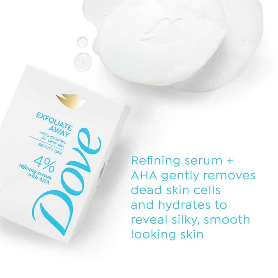 Dove 4% Refining Serum + AHA Exfoliate Away Serum Beauty Bar