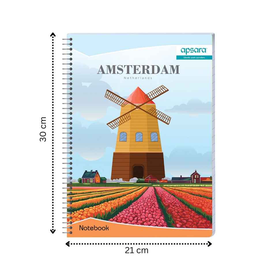 Apsara Spiral Notebook 1Subject 29.7 x 21 180Pages Blue Single Line 60gsm (Covers May Differ)