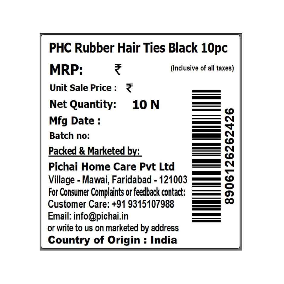 Pichai Rubber Hair Ties | Black | Durable & Stretchable