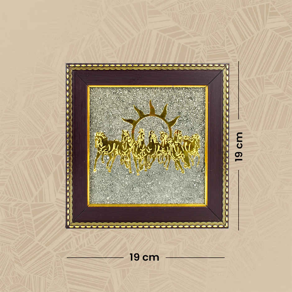  Astrotalk 7 Horses On Raw Pyrite Frame