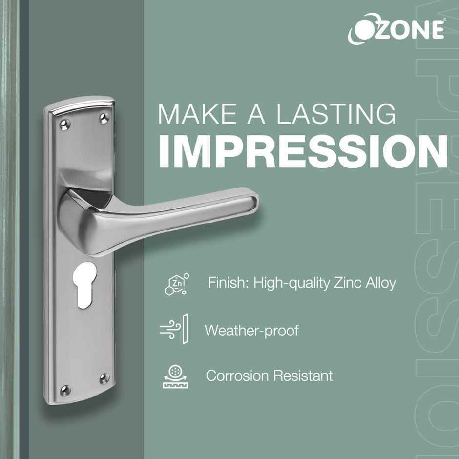 Ozone Falcon Heavy-Duty Mortise Door Lock Handle Set | 8 Inches - Stainless Steel Matt Finish