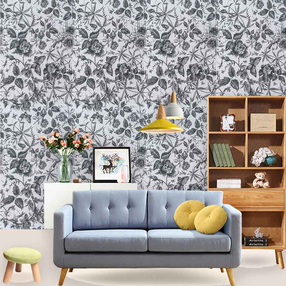 Wollzo Decorative White Wallpaper