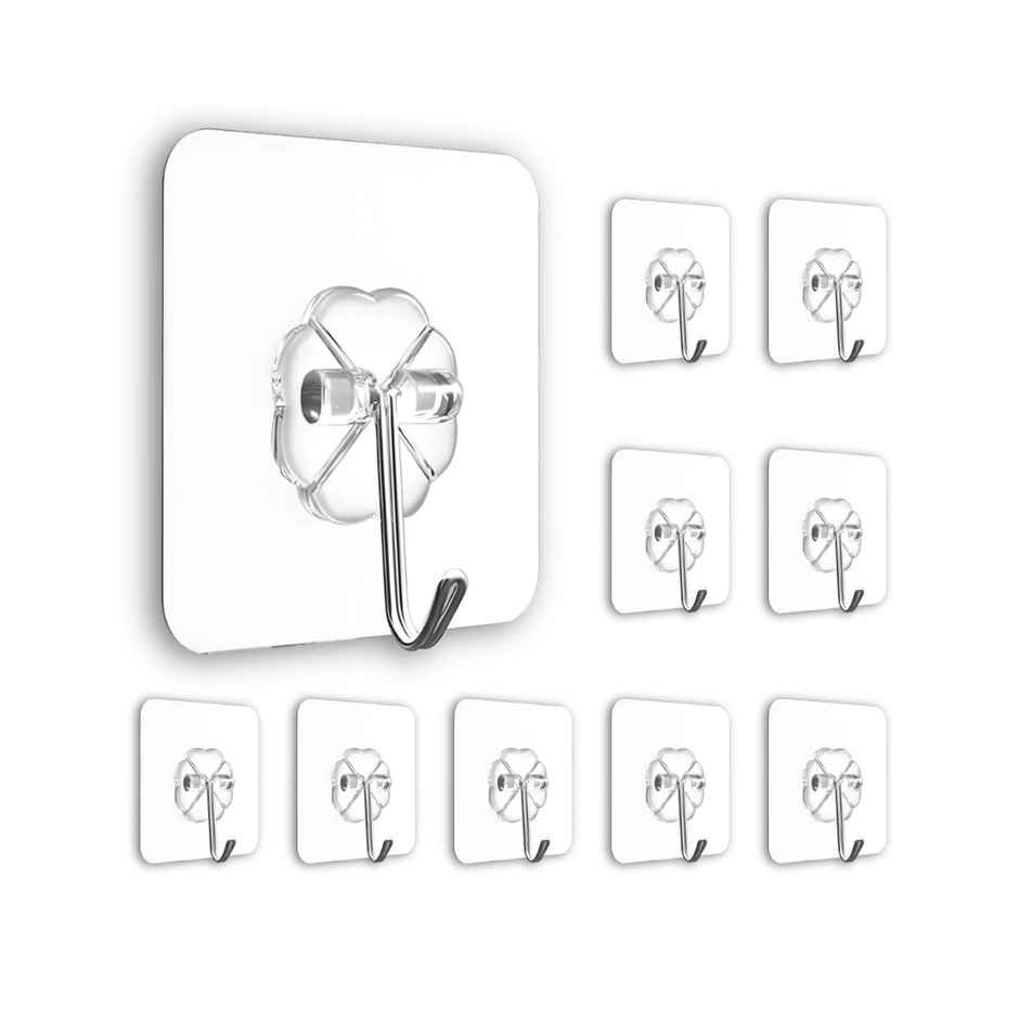 Zulaxy Flower Adhesive Wall Hooks for Kitchen & Bathroom Use Combo  