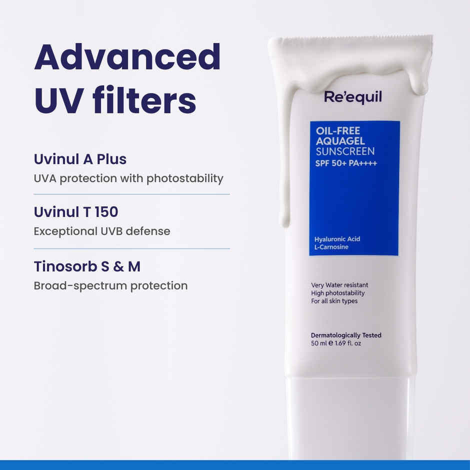 Re'Equil Oil Free Aquagel Sunscreen Hyaluronic Acid For Hydration