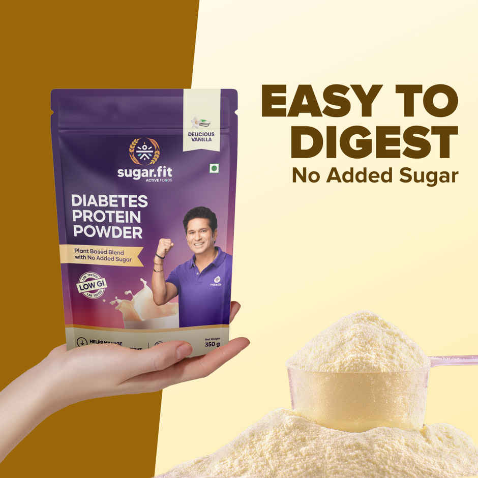 Sugar.fit Diabetes Protein Powder - Vanilla, Low GI Diabetes Care Drink for Blood Sugar Management