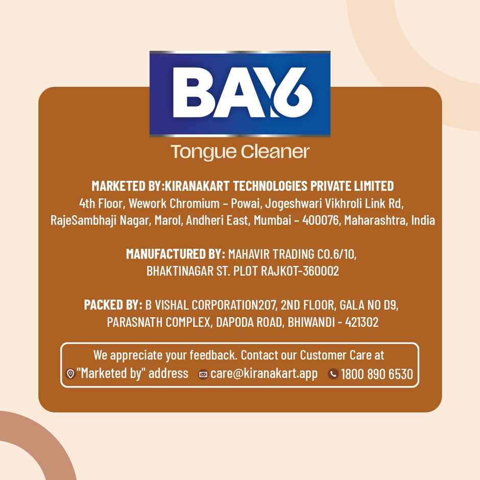 BAY6 Copper Tongue Cleaner with Scientific fluid design (Pure Copper)