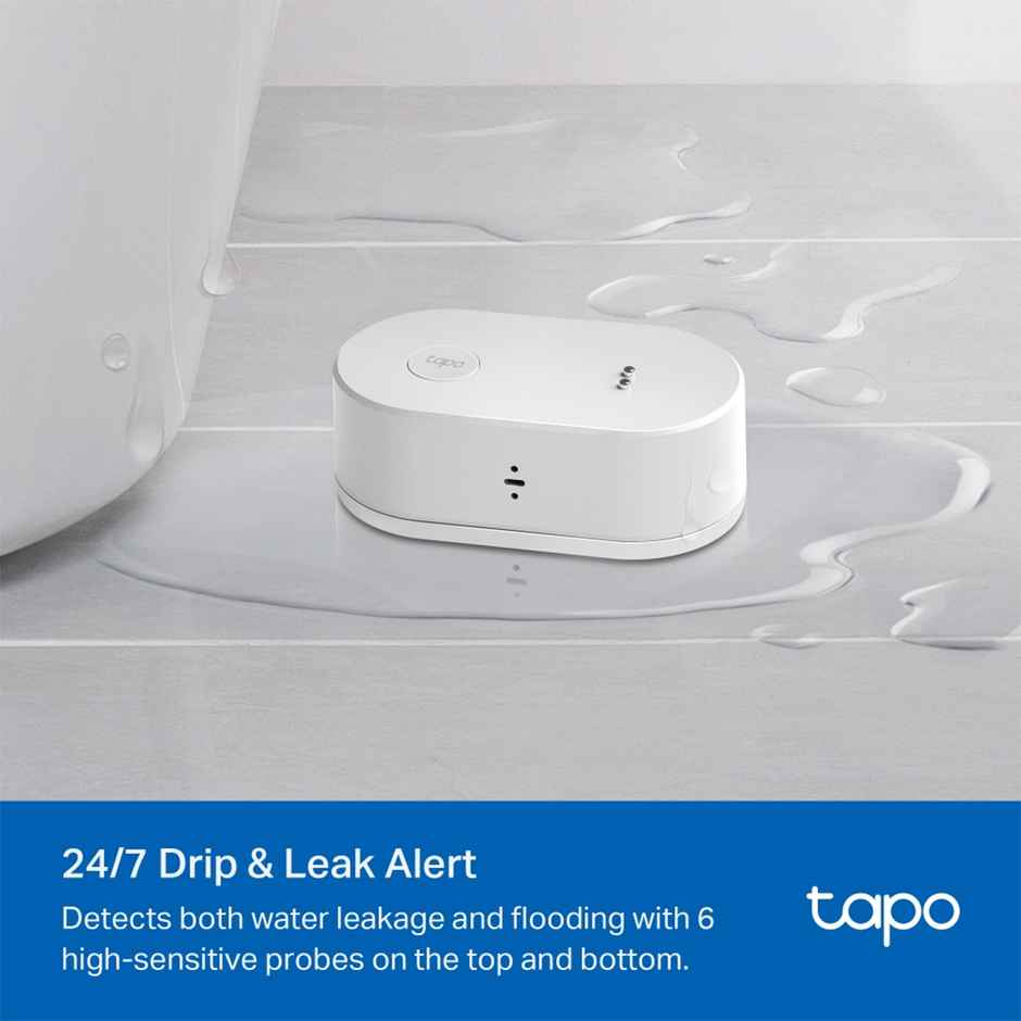 TP-Link Tapo T300 Smart Water 24/7 Drip & Leak Alert Sensor, 90dB Alarm,IP67 Waterproof, Hub Required