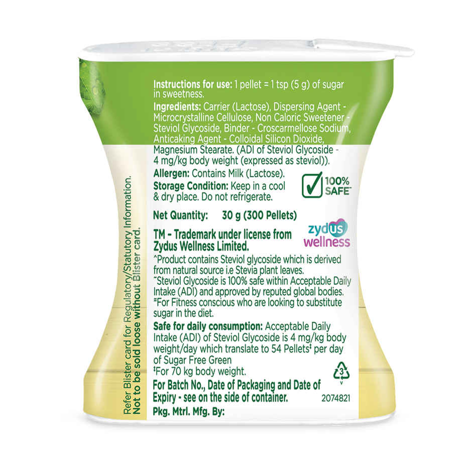 Sugar Free Green Truly Natural Made From Stevia