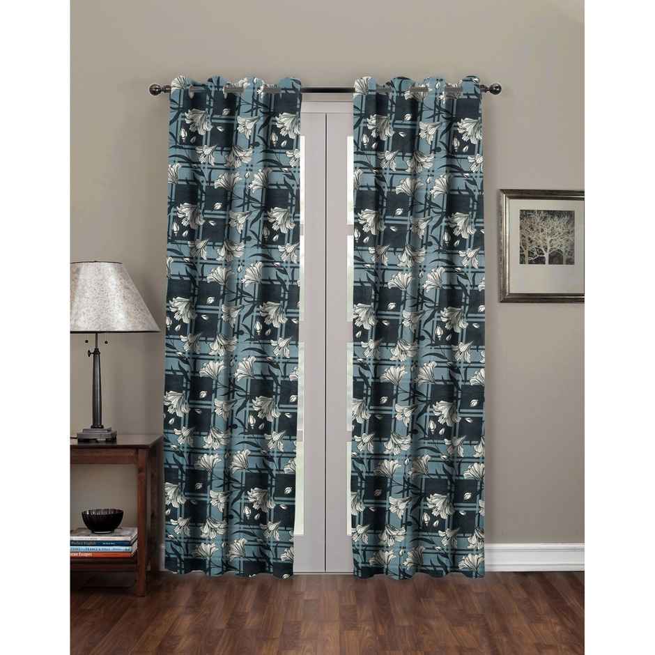 BAY6 Microfiber Cotton Door Curtains - Set of 2 - (8x4 ft) - Black