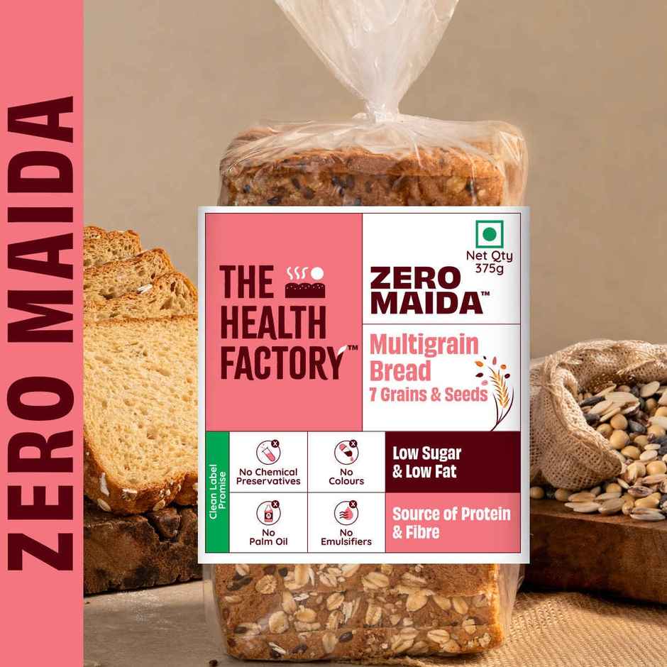 The Health Factory Multigrain Bread | Zero Maida | 7 Grains & Seeds | Whole Wheat Bread
