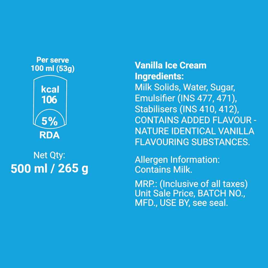 Dairy Day Premium Vanilla Ice Cream Tub | Smooth & Indulgent