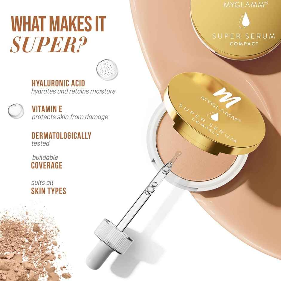 MyGlamm Super Serum Compact -102W Beige