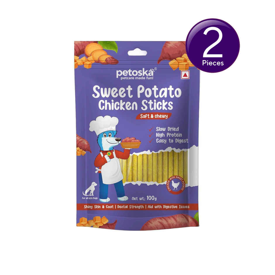 Petoska Dog Treats Sweet Potato Chicken Sticks Combo