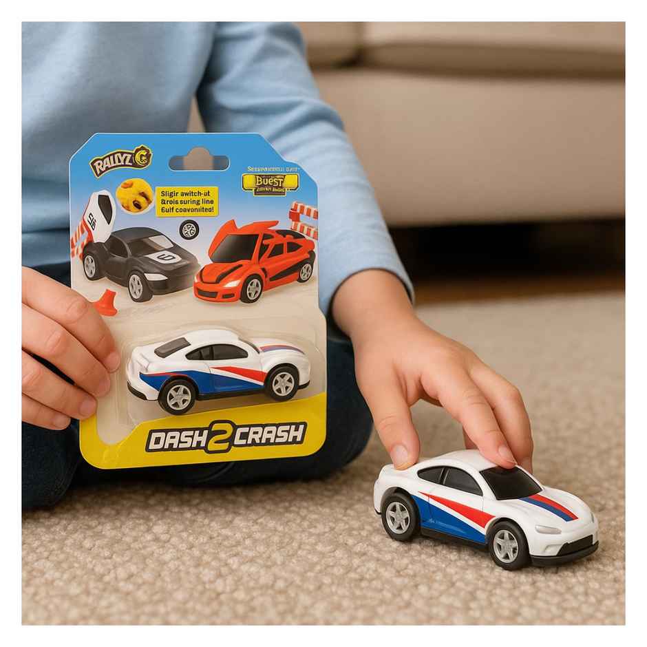 Hamleys Ralleyz Dash 2 Crash Pull Back & Go Action Car, White