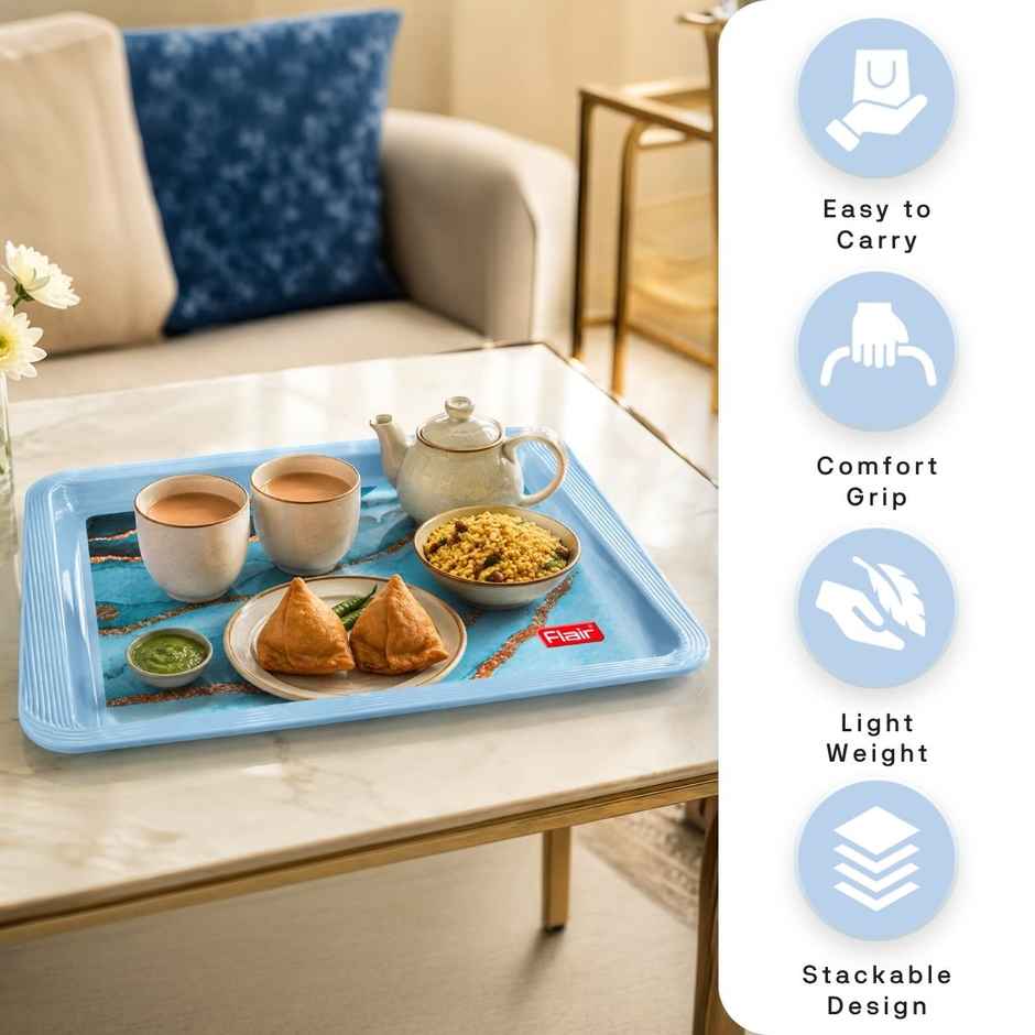FLAIR Regal Serving Tray Set | Blue