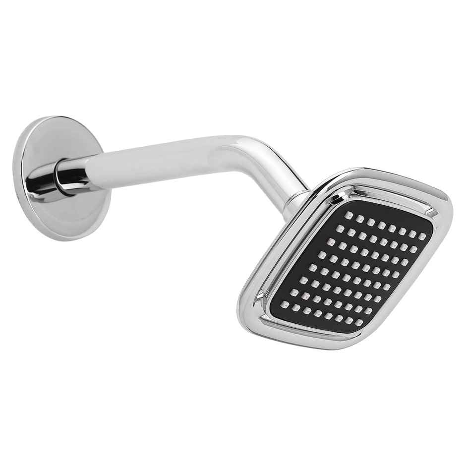 Hindware 100 mm ABS Easy Clean Rain Shower with 225 mm Arm - Square with Grey Finish
