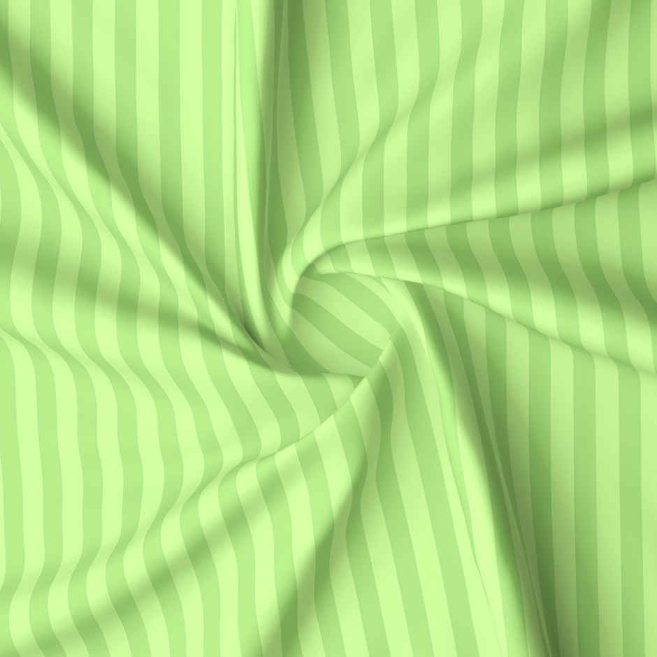 Homeharmony Plain Green Lining Double Bed Bedsheet with 2 Pillow Covers (220x250 cm)