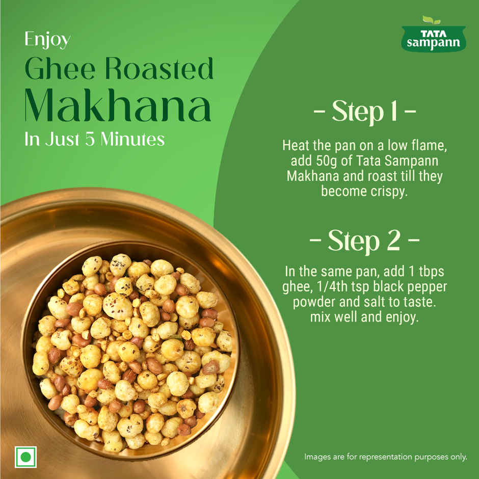 Tata Sampann High Protein Makhana (Foxnut) | Phool Makhana for Prasadam - 100% Natural and Fat Free