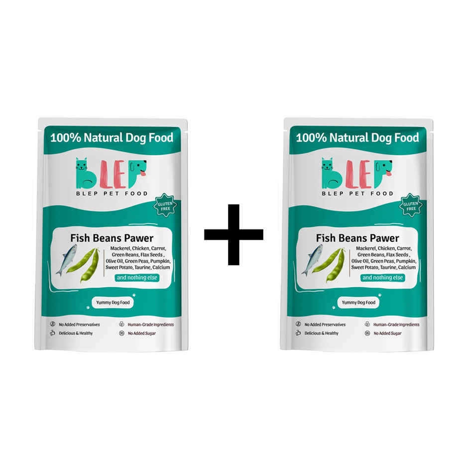 BLEP 100% Natural Dog Food | Fish Beans Trial Pack | 5 Packs | Zero Preservatives Combo