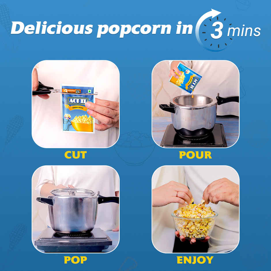 Act II Instant Popcorn | Golden sizzle, Hot & Fresh in 3 mins