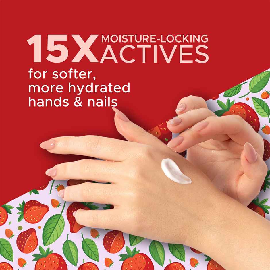 Puresense Strawberry Slush Non-Sticky Hand And Nail Cream Infused With Biotin, Glycerin